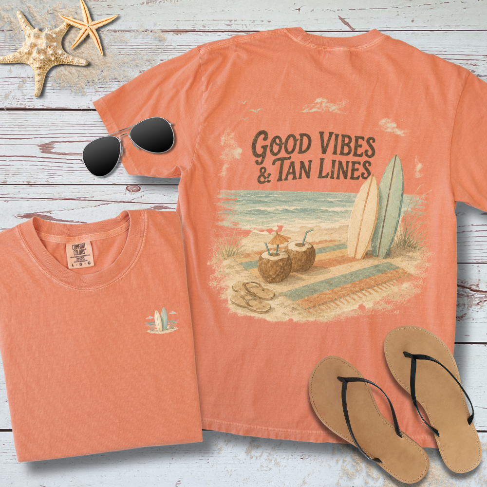 GOOD VIBES & TAN LINES T-SHIRT